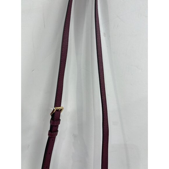 Michael Kors Selma Studded Saffiano Leather Messenger Crossbody Bag Merlot Plum - Picture 2 of 10